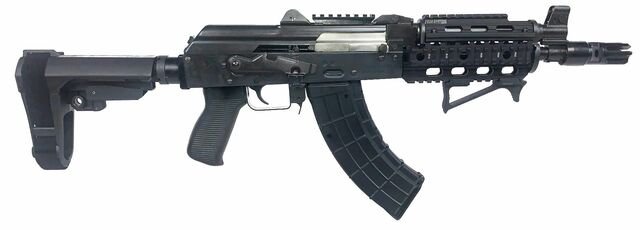 Zastava ZPAP92 AK-47 Pistol 7.62 x 39 10" Barrel W/Night Brake, Top Rail, SBA3 Brace, 30rd Mag